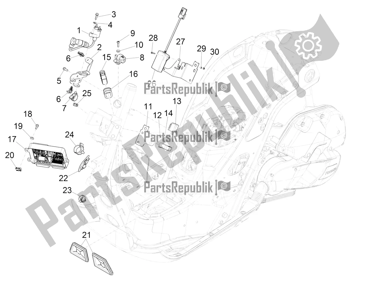 Tutte le parti per il Regolatori Di Tensione - Centraline Elettroniche (ecu) - H. T. Bobina del Vespa GTS 125 Super ABS 2020