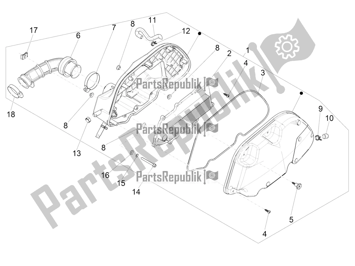 Todas las partes para Filtro De Aire de Vespa GTS 125 Super ABS 2021