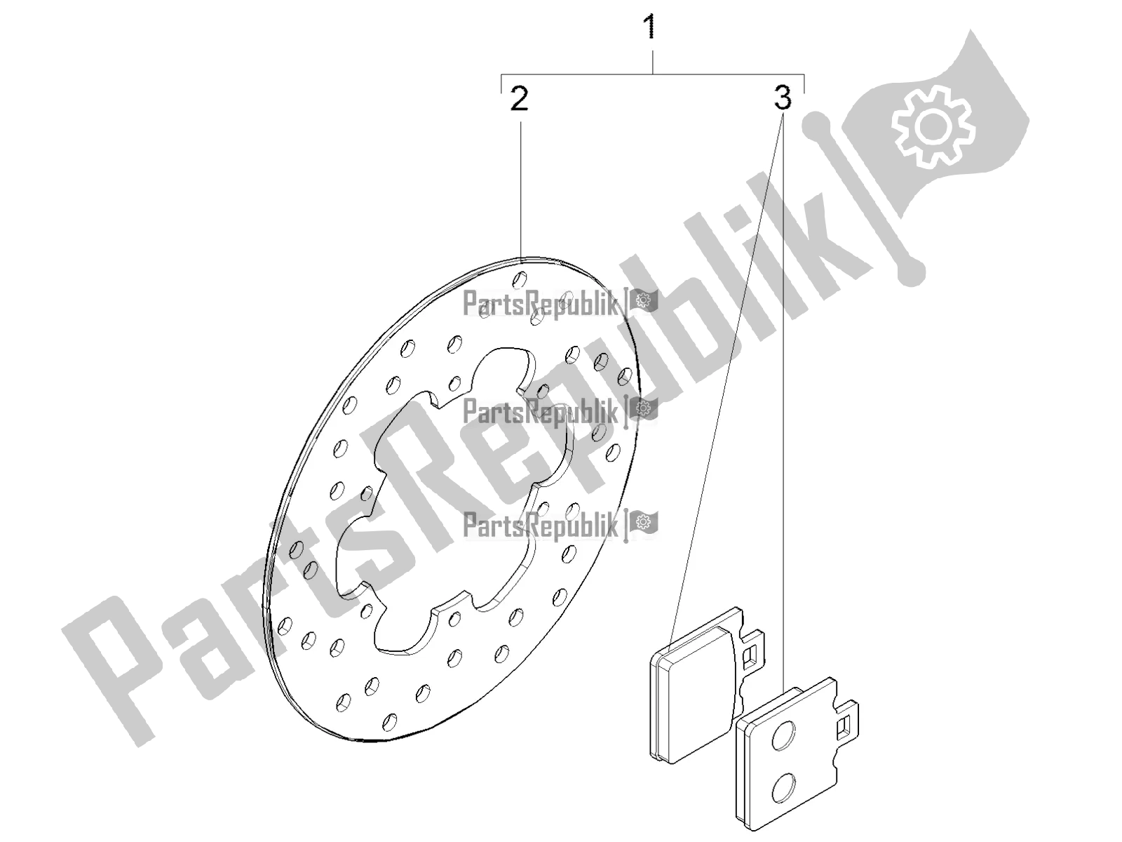 All parts for the Brakes Kit of the Vespa GTS 125 Super ABS 2021