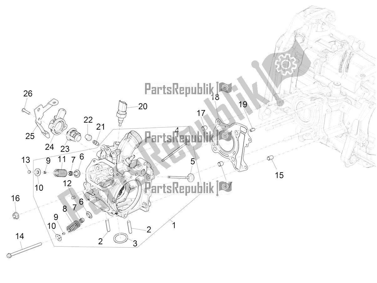 Tutte le parti per il Cylinder Head Unit - Valve del Vespa GTS 125 Super ABS 2021