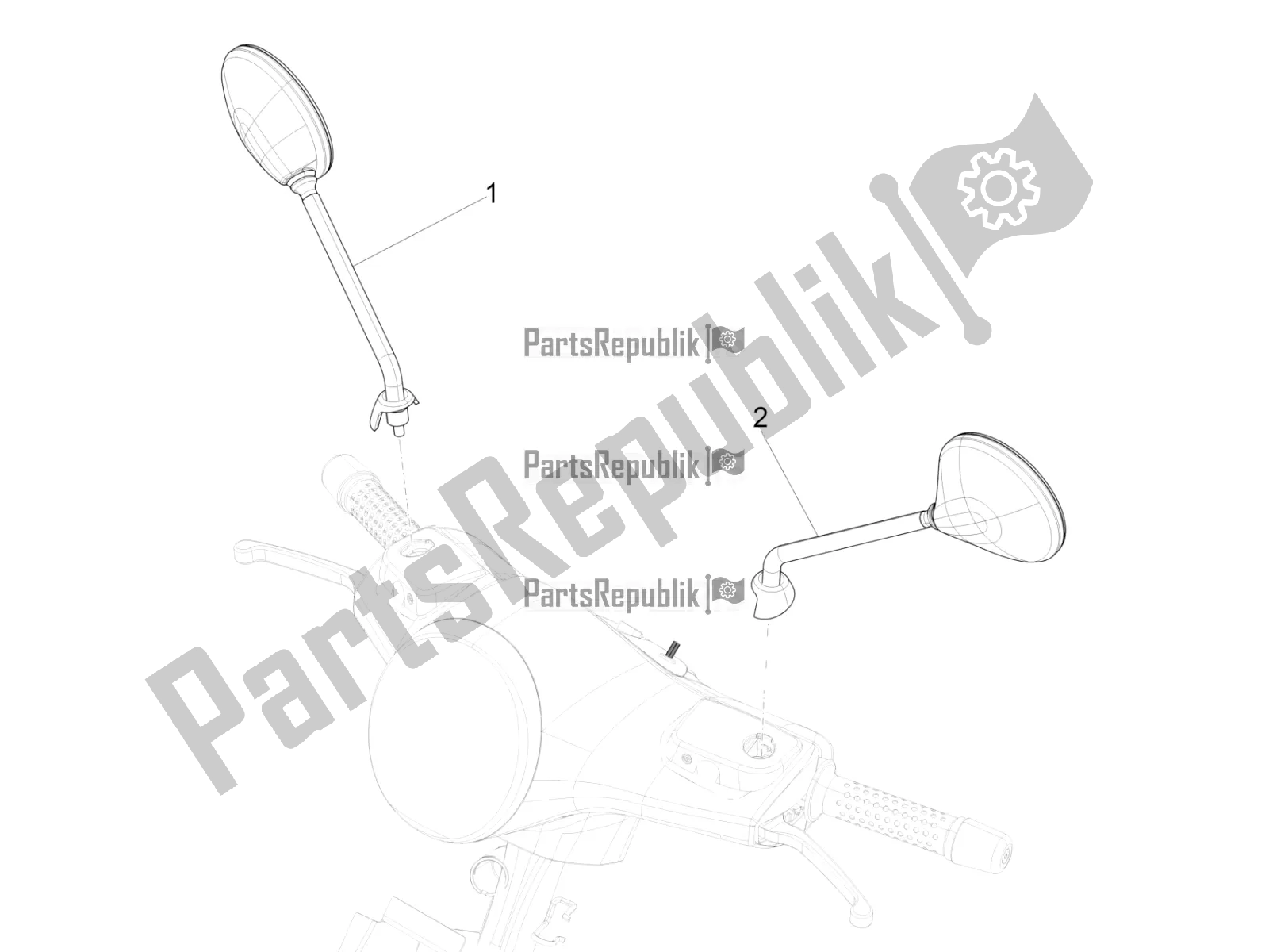 All parts for the Driving Mirror/s of the Vespa GTS 125 Super ABS 2021