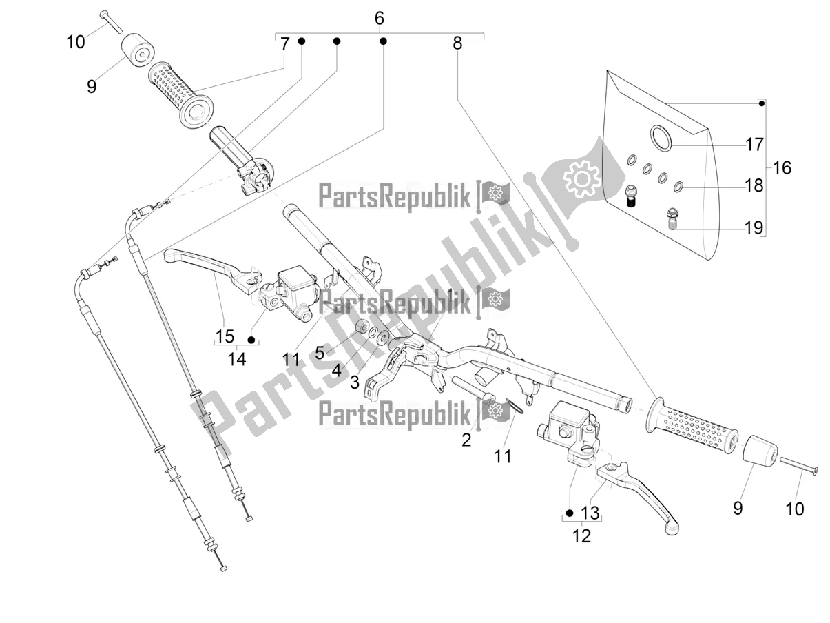 All parts for the Handlebars - Master Cil. Of the Vespa GTS 125 Super ABS 2021