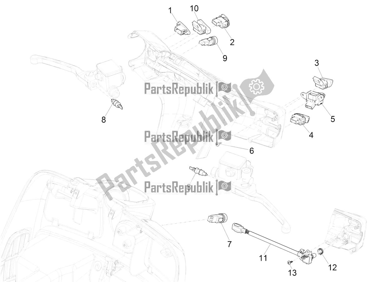 All parts for the Selectors - Switches - Buttons of the Vespa GTS 125 Super ABS 2021