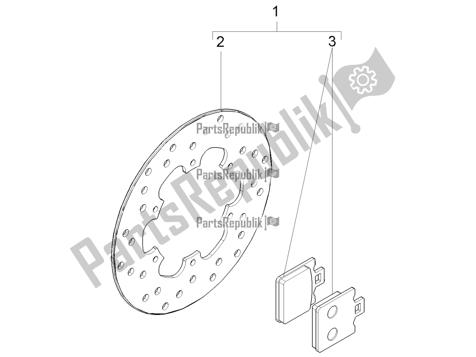 All parts for the Brakes Kit of the Vespa GTS 125 Super ABS 2022