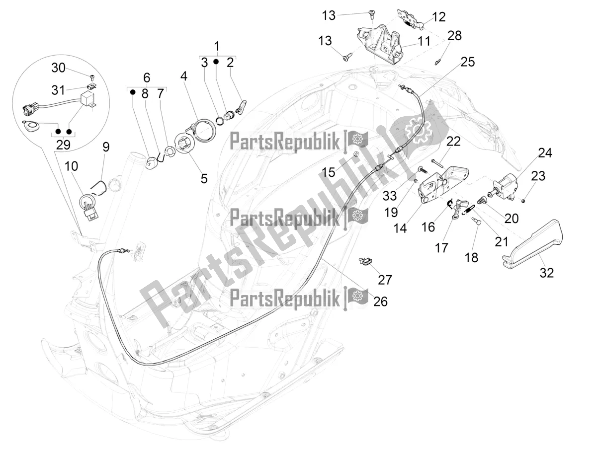 All parts for the Locks of the Vespa GTS 125 Super ABS 2022