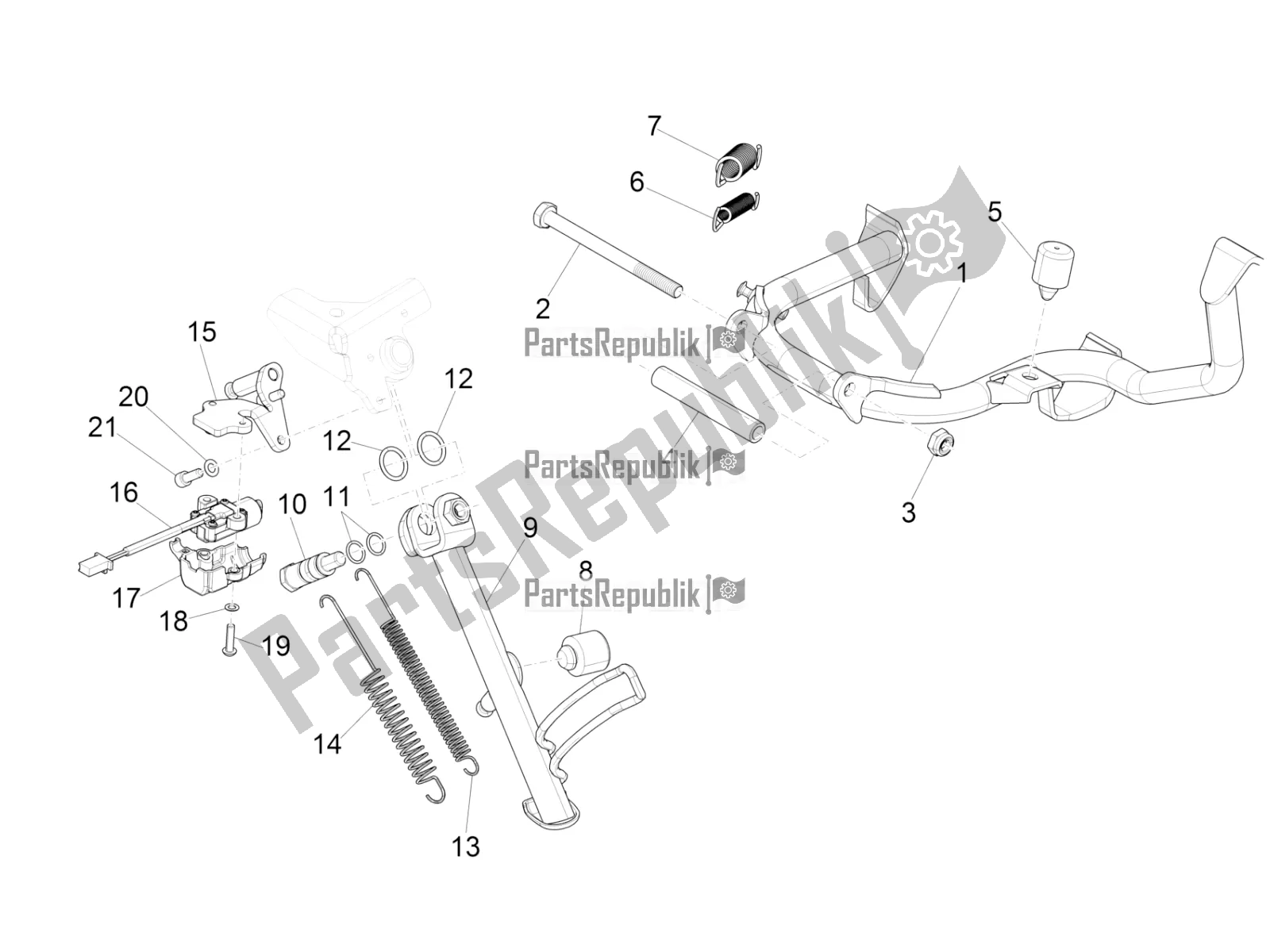 Toutes les pièces pour le Des Stands du Vespa GTS 125 Super ABS 2022