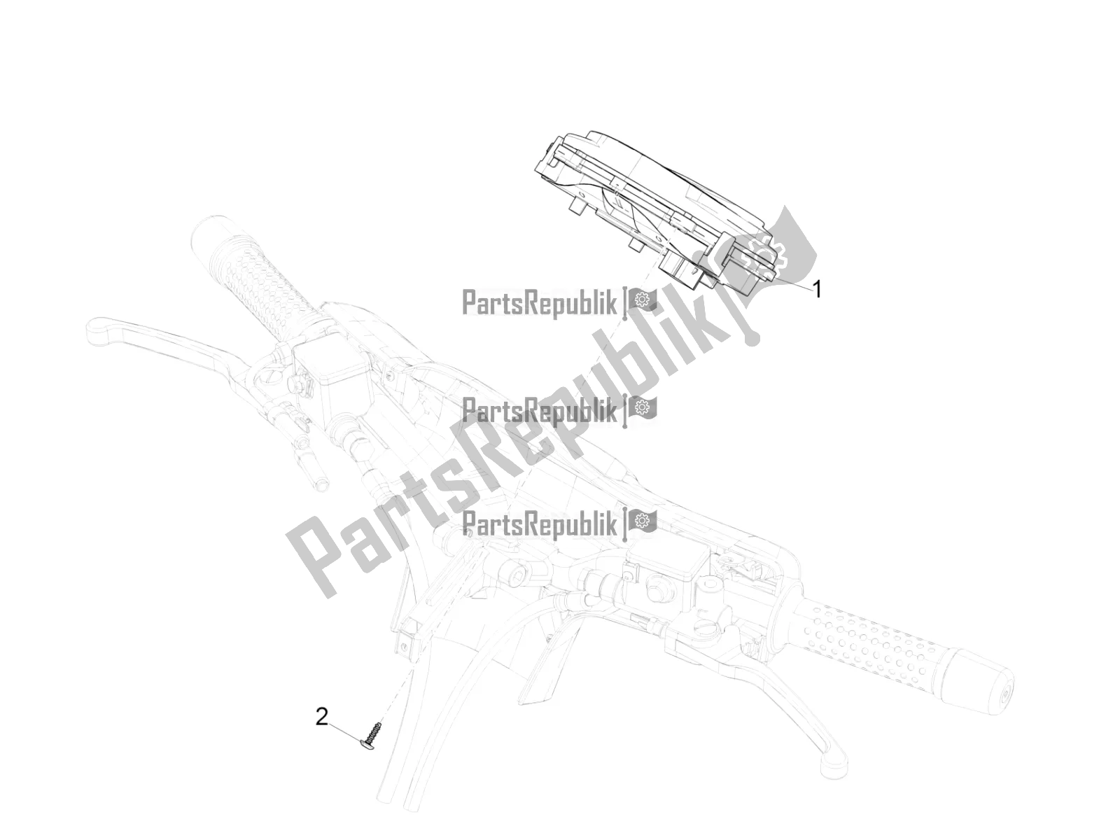 Todas las partes para Combinación De Medidor - Cruscotto de Vespa GTS 125 Super ABS Apac 2021