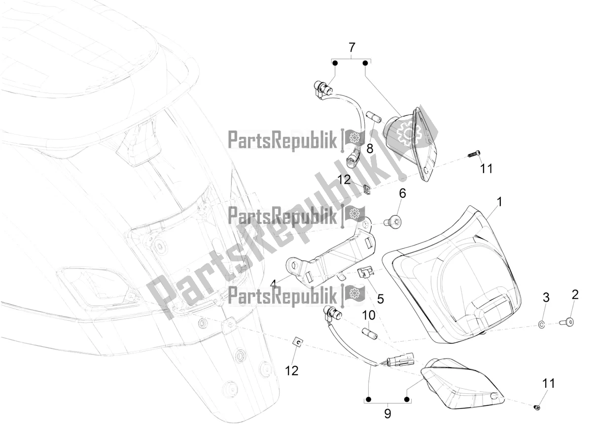Tutte le parti per il Fanali Posteriori - Indicatori Di Direzione del Vespa GTS 125 Super ABS Apac 2021