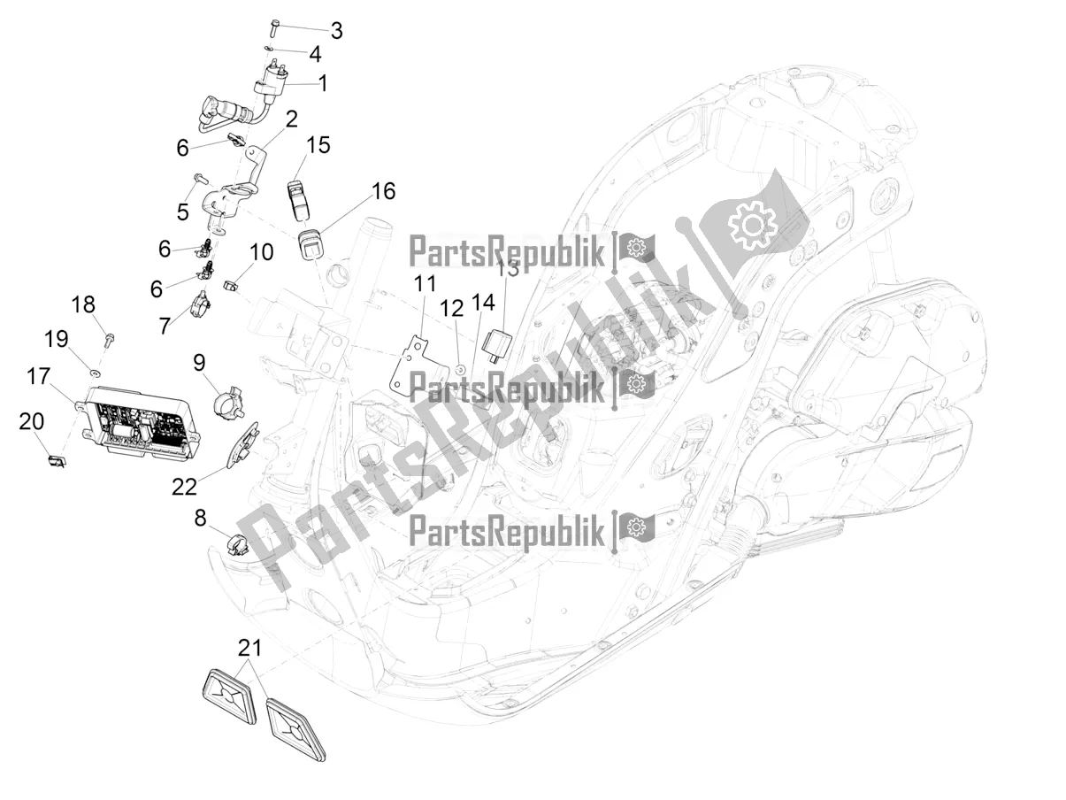 All parts for the Voltage Regulators - Electronic Control Units (ecu) - H. T. Coil of the Vespa GTS 125 Super ABS Apac 2021