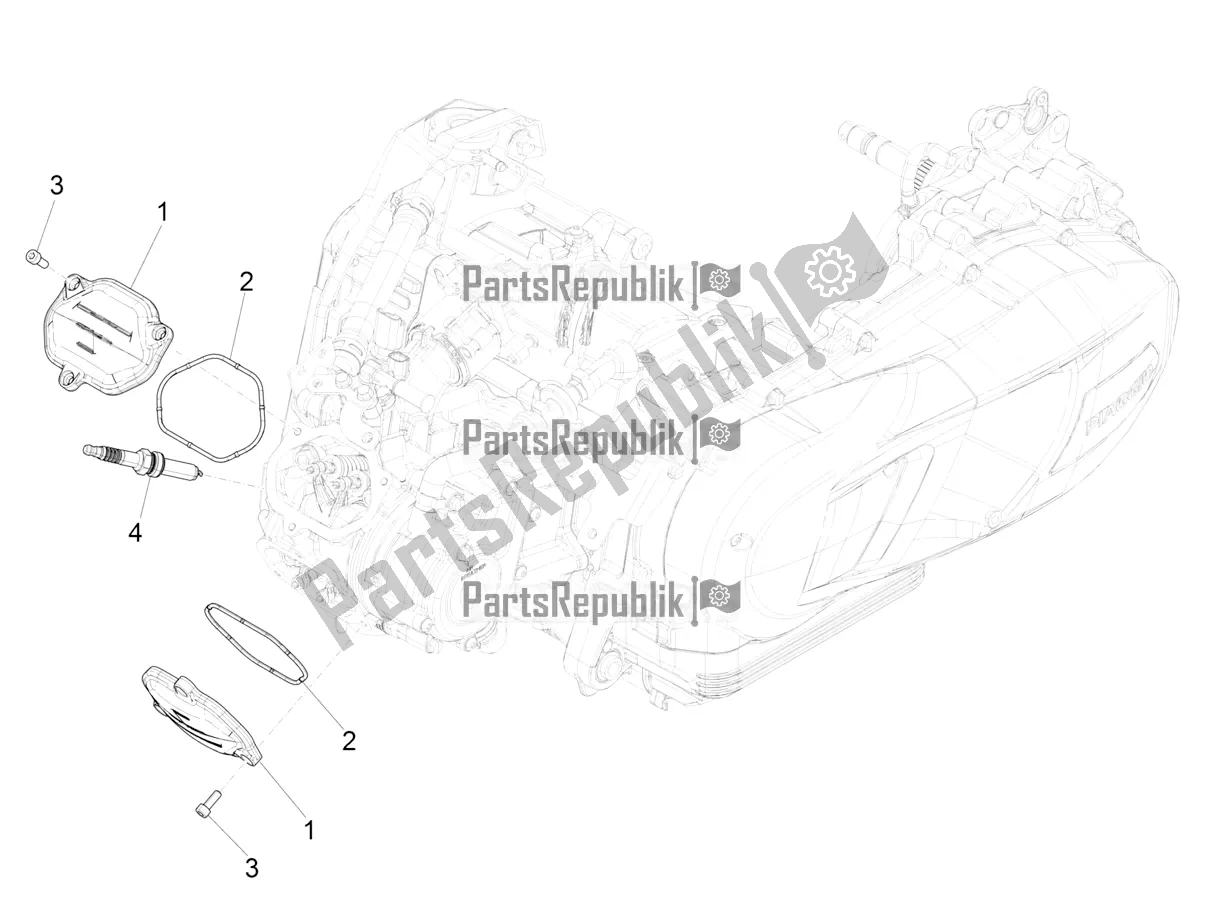 Tutte le parti per il Coperchio Della Testata del Vespa GTS 125 Super ABS Apac 2022