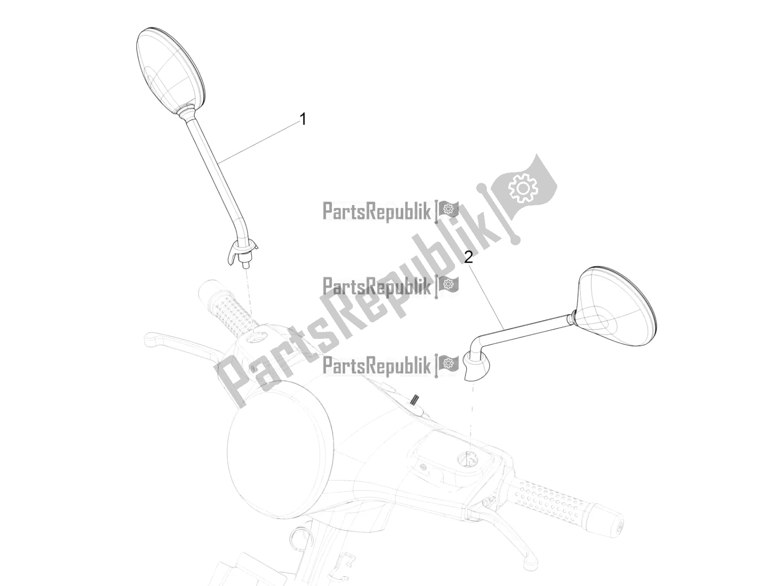 Toutes les pièces pour le Miroir (s) De Conduite du Vespa GTS 125 Super ABS Apac 2022