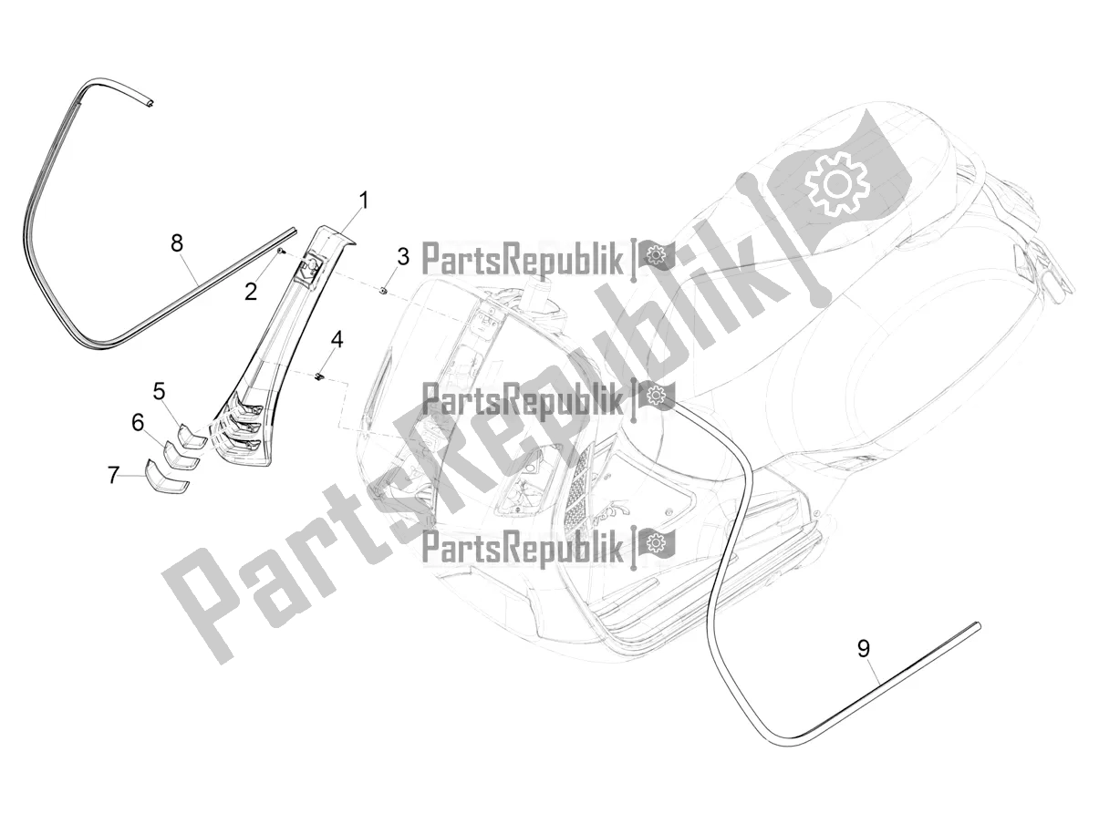 Toutes les pièces pour le Bouclier Avant du Vespa GTS 125 Super ABS Apac 2022