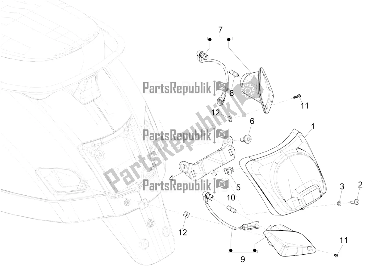 Toutes les pièces pour le Phares Arrière - Clignotants du Vespa GTS 125 Super ABS Apac 2022