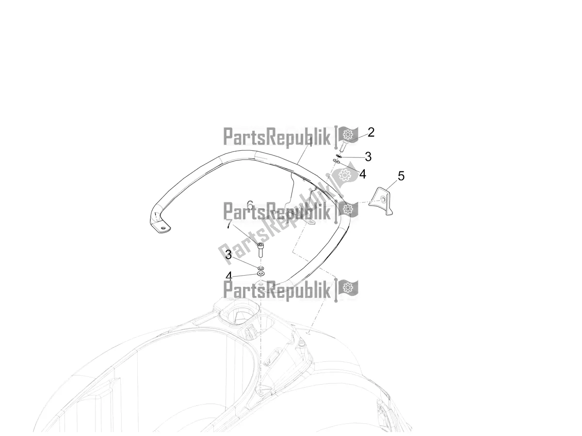 Toutes les pièces pour le Porte-bagages Arrière du Vespa GTS 125 Super ABS Apac 2022