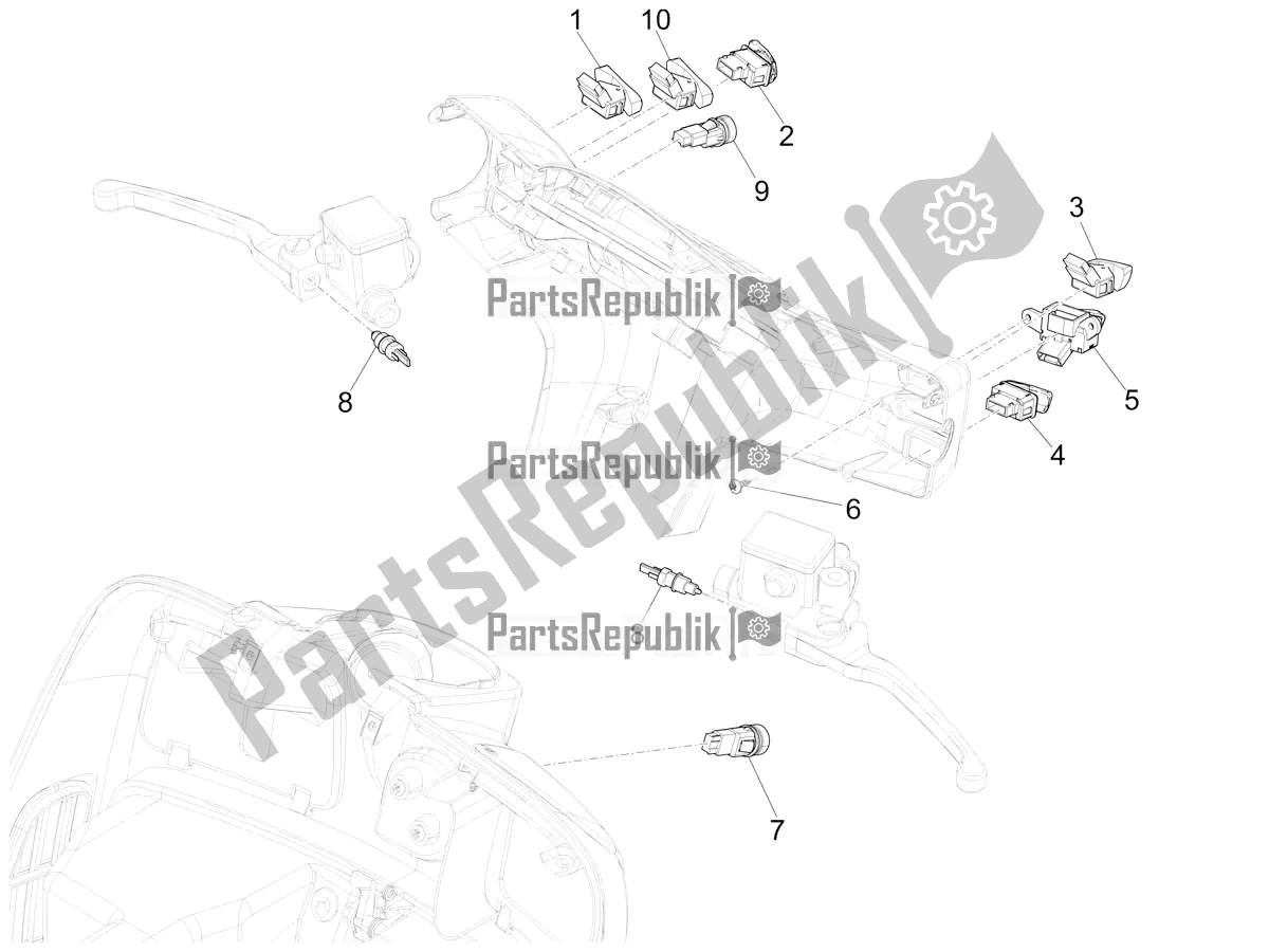 Toutes les pièces pour le Sélecteurs - Interrupteurs - Boutons du Vespa GTS 125 Super ABS Apac 2022