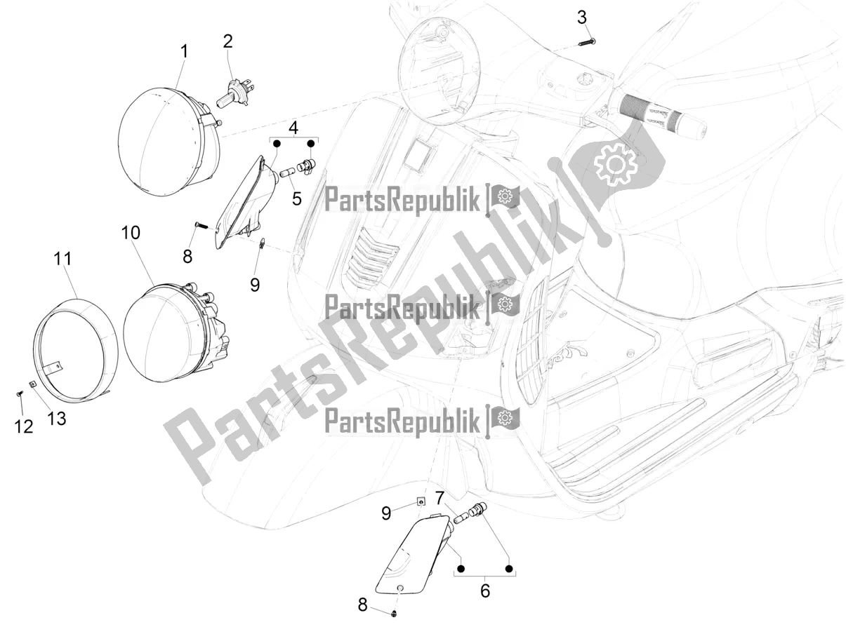 Toutes les pièces pour le Phares Avant - Clignotants du Vespa GTS 125 Super ABS Iget Apac 2017