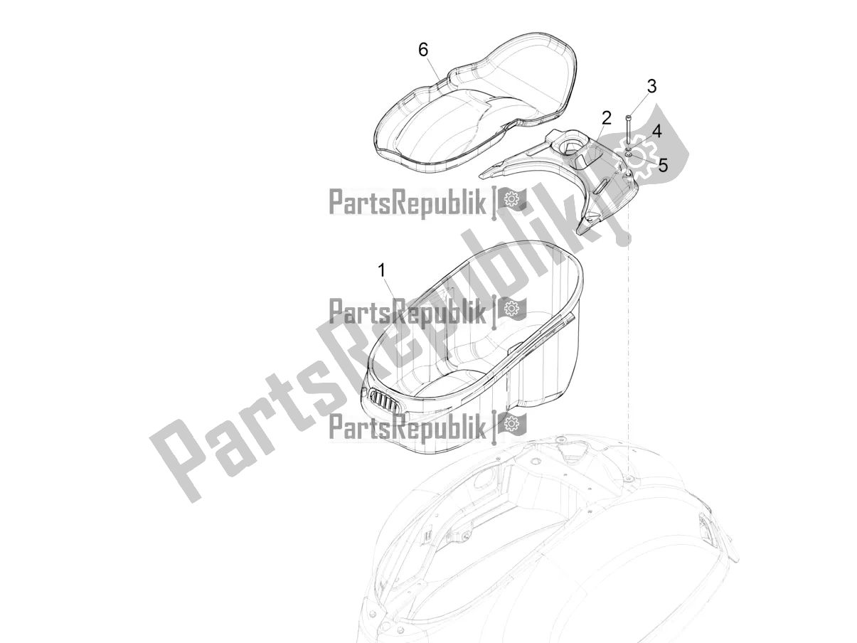 Toutes les pièces pour le Logement De Casque - Sous La Selle du Vespa GTS 125 Super ABS Iget Apac 2017