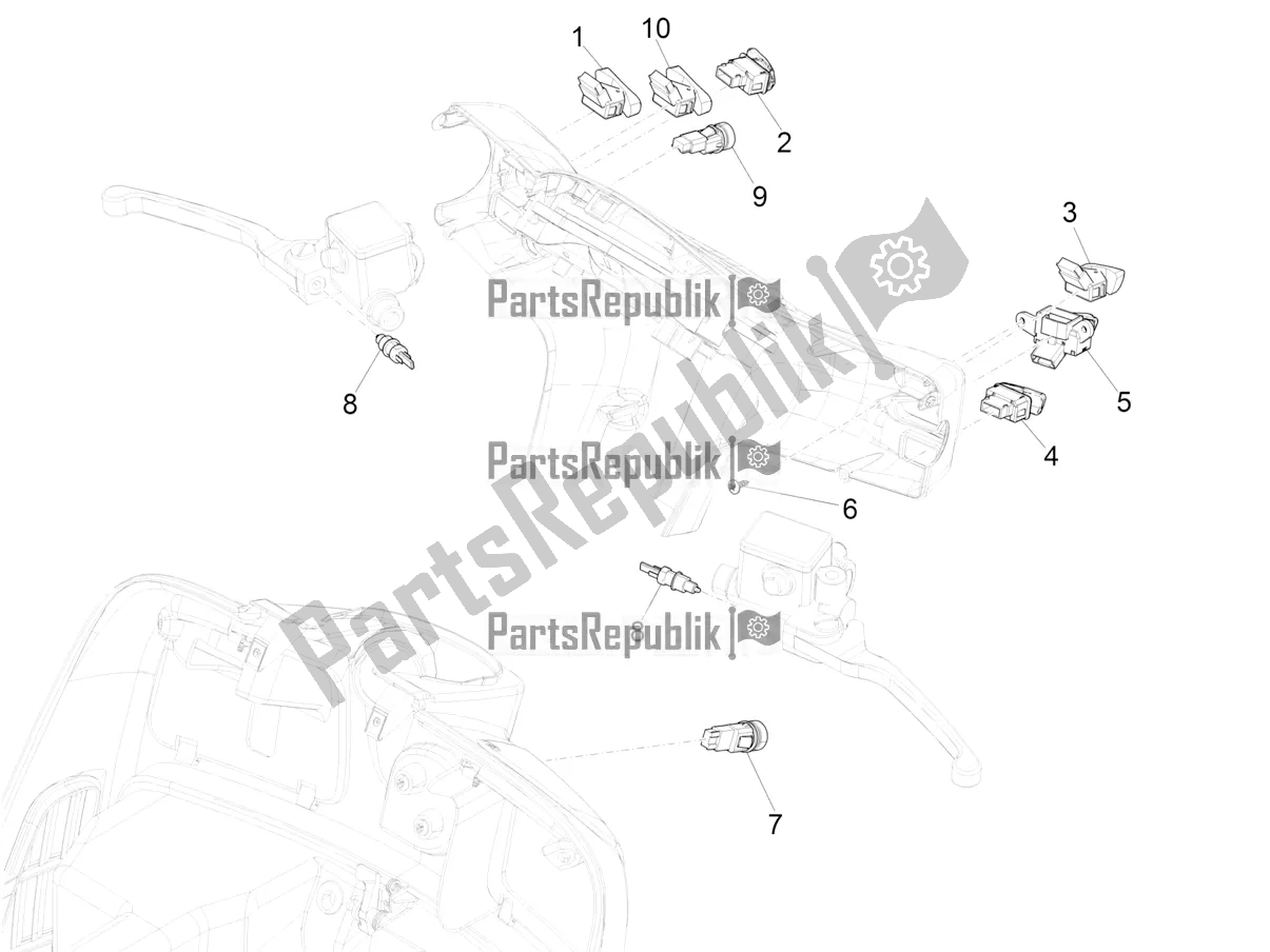 All parts for the Selectors - Switches - Buttons of the Vespa GTS 125 Super ABS Iget Apac 2017