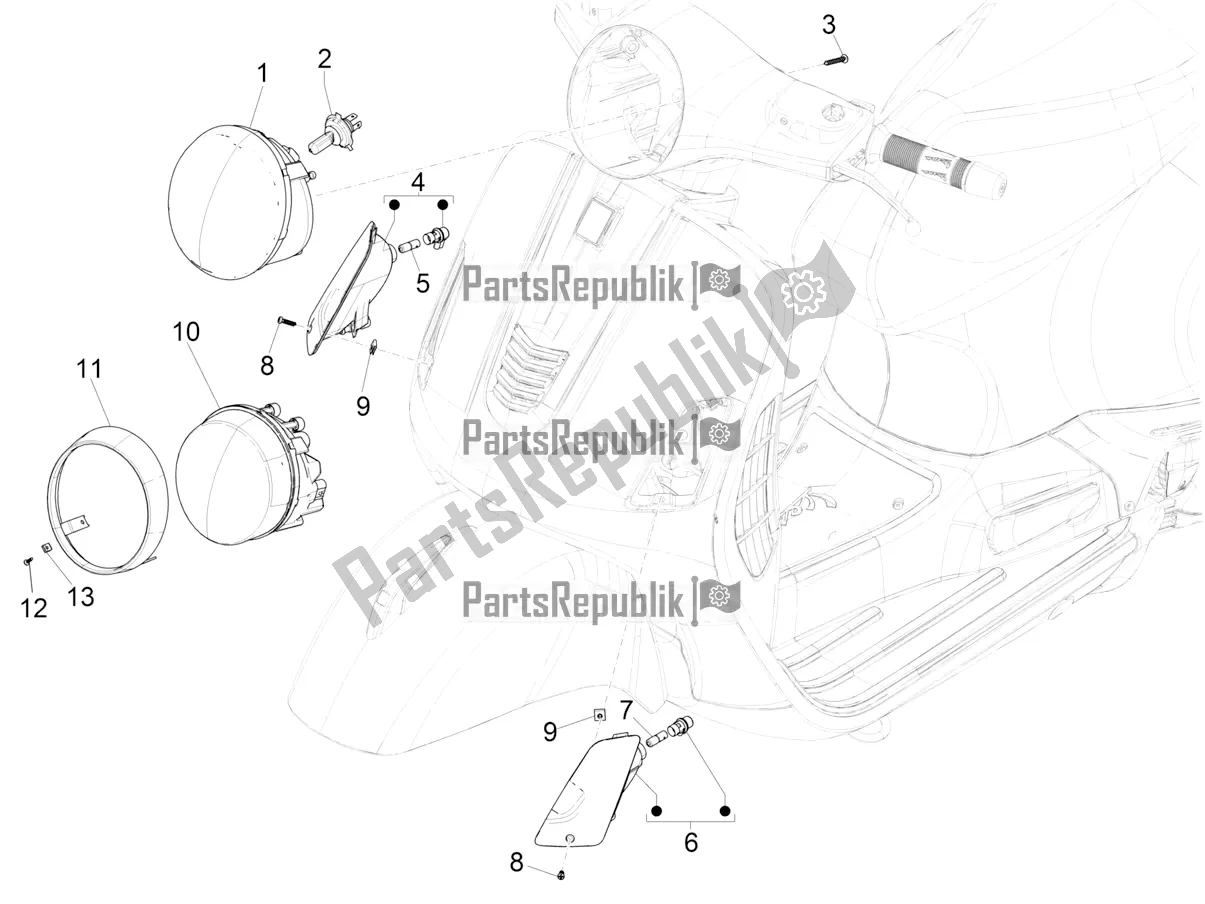 Toutes les pièces pour le Phares Avant - Clignotants du Vespa GTS 125 Super ABS Iget Apac 2018