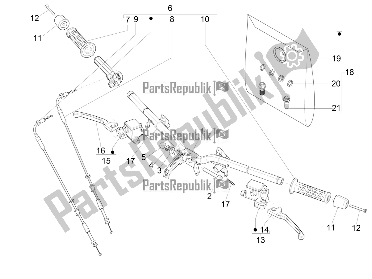 Toutes les pièces pour le Guidon - Master Cil. Du Vespa GTS 125 Super ABS Iget Apac 2018