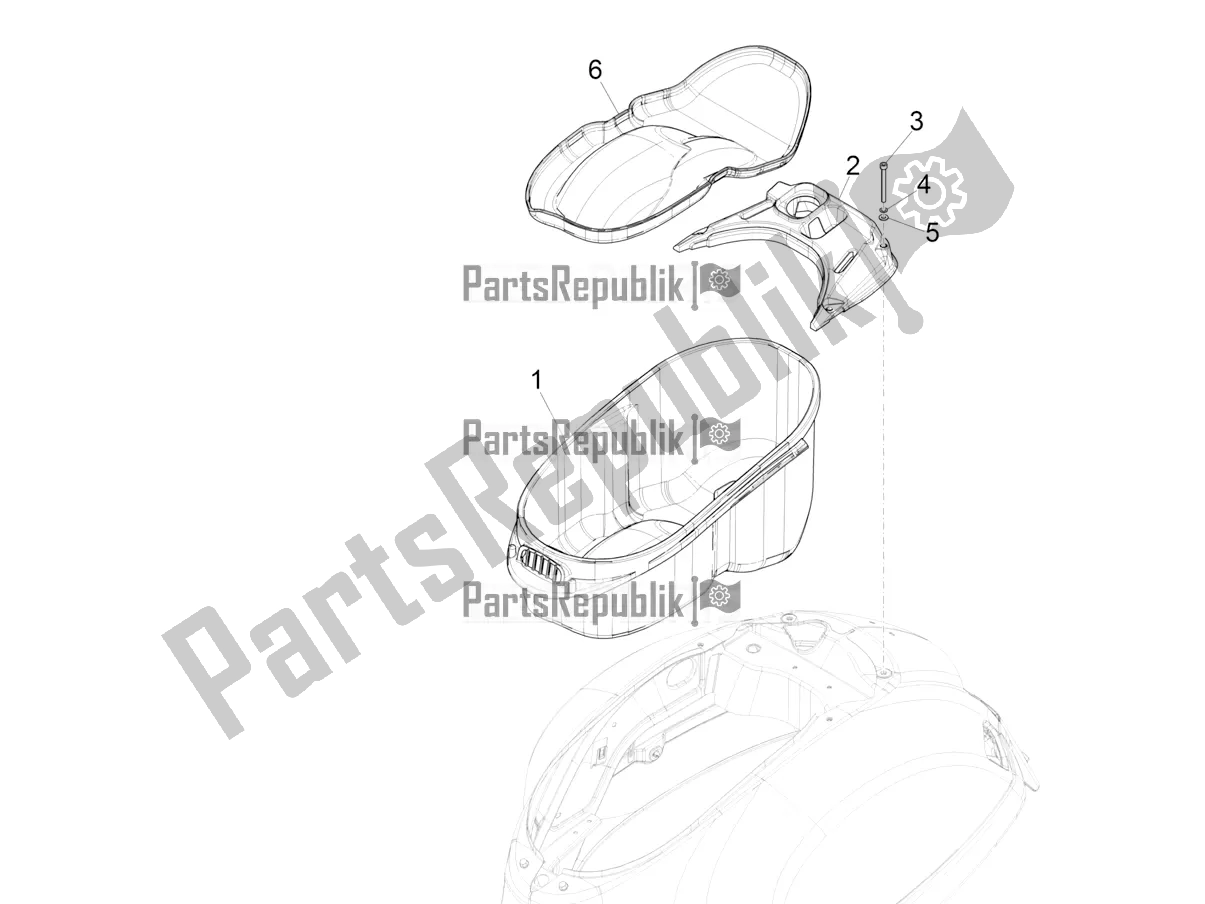 All parts for the Helmet Huosing - Undersaddle of the Vespa GTS 125 Super ABS Iget Apac 2018