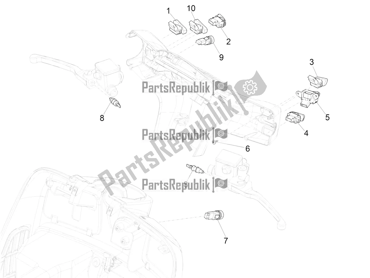 Tutte le parti per il Selettori - Interruttori - Pulsanti del Vespa GTS 125 Super ABS Iget Apac 2018
