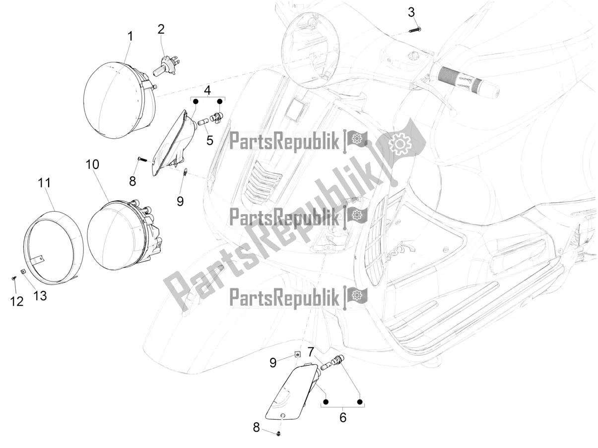 Toutes les pièces pour le Phares Avant - Clignotants du Vespa GTS 125 Super ABS Iget Apac 2019