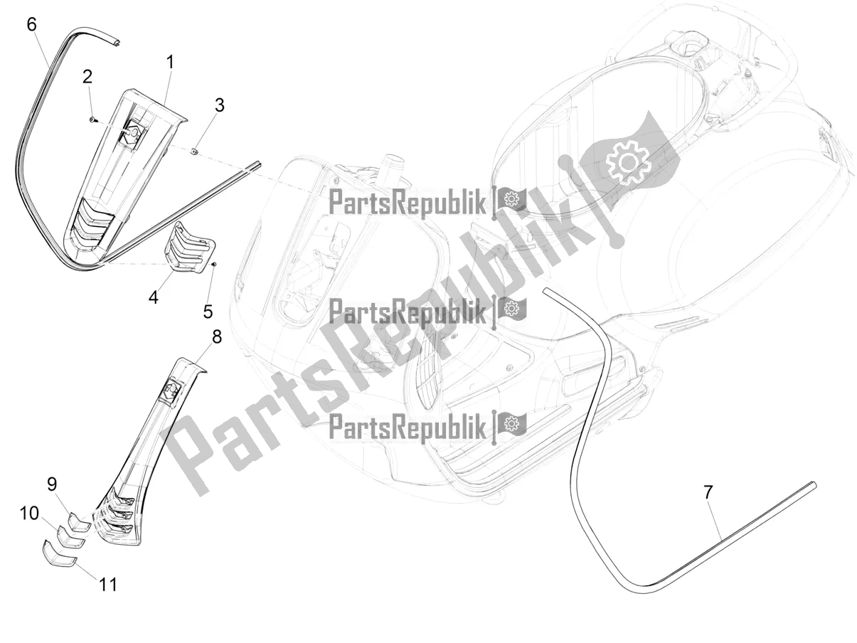 Todas las partes para Escudo Delantero de Vespa GTS 125 Super ABS Iget Apac 2019