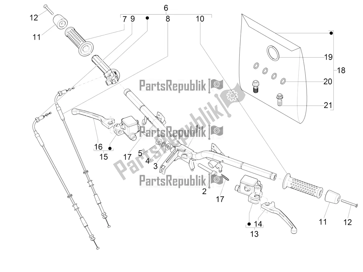 Toutes les pièces pour le Guidon - Master Cil. Du Vespa GTS 125 Super ABS Iget Apac 2019