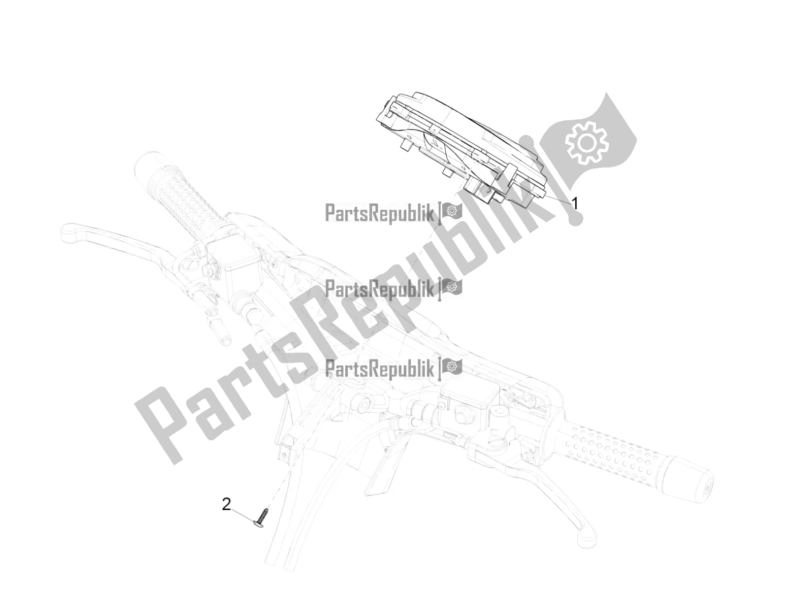 Todas as partes de Combinação De Metros - Cruscotto do Vespa GTS 125 Super ABS Iget Apac 2019