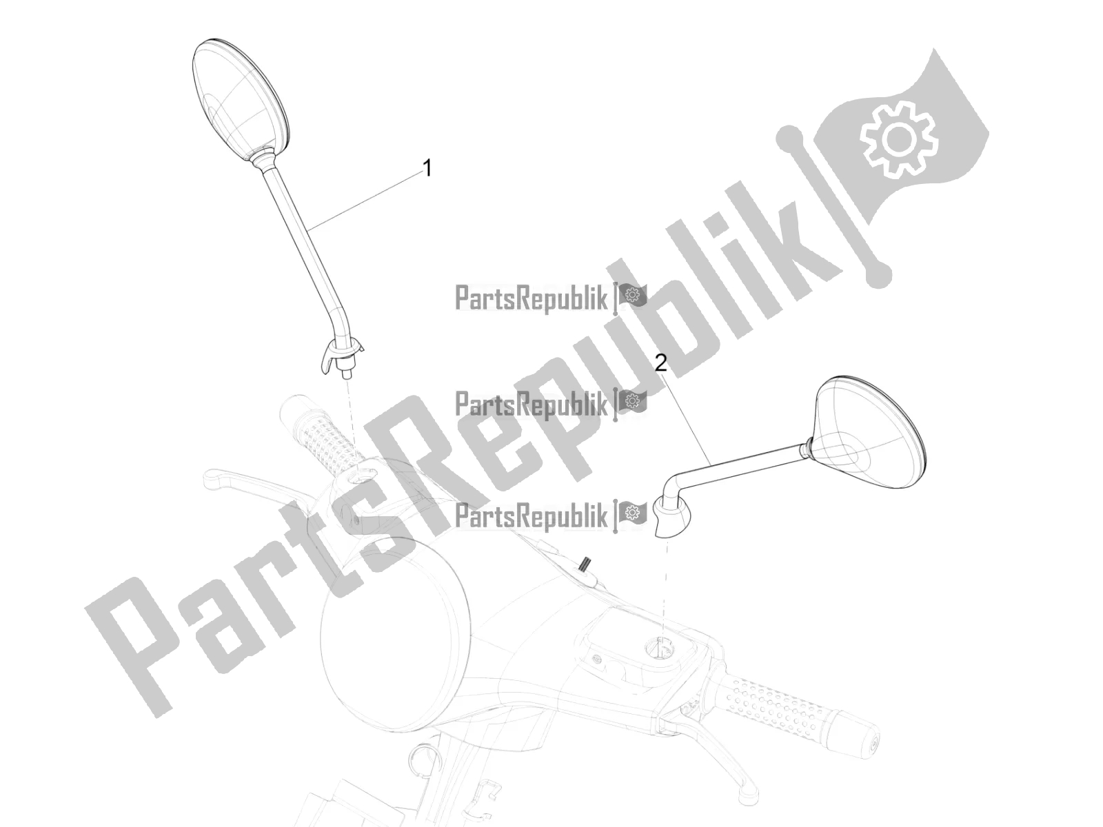 Tutte le parti per il Specchio / I Di Guida del Vespa GTS 125 Super ABS Iget Apac 2020