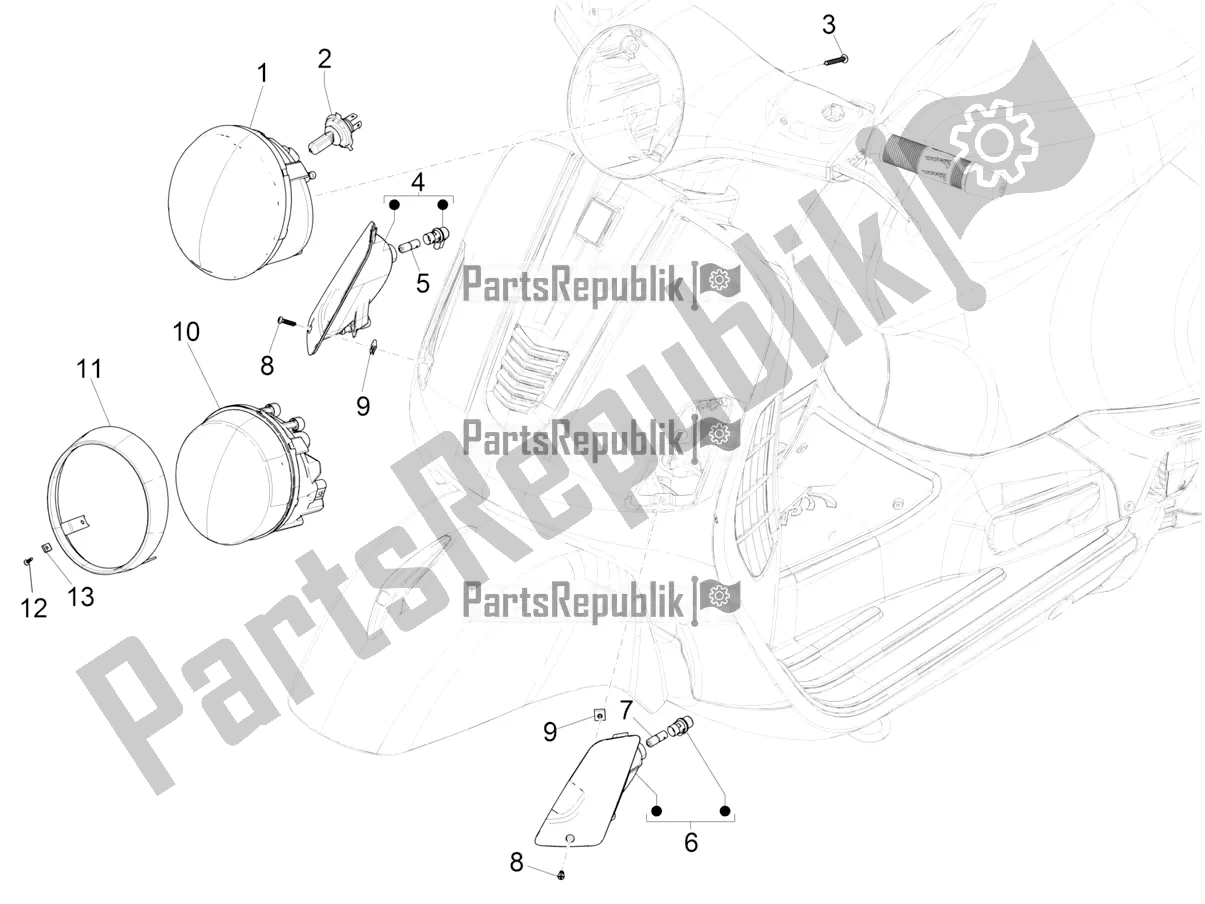 Toutes les pièces pour le Phares Avant - Clignotants du Vespa GTS 125 Super ABS Iget Apac 2020