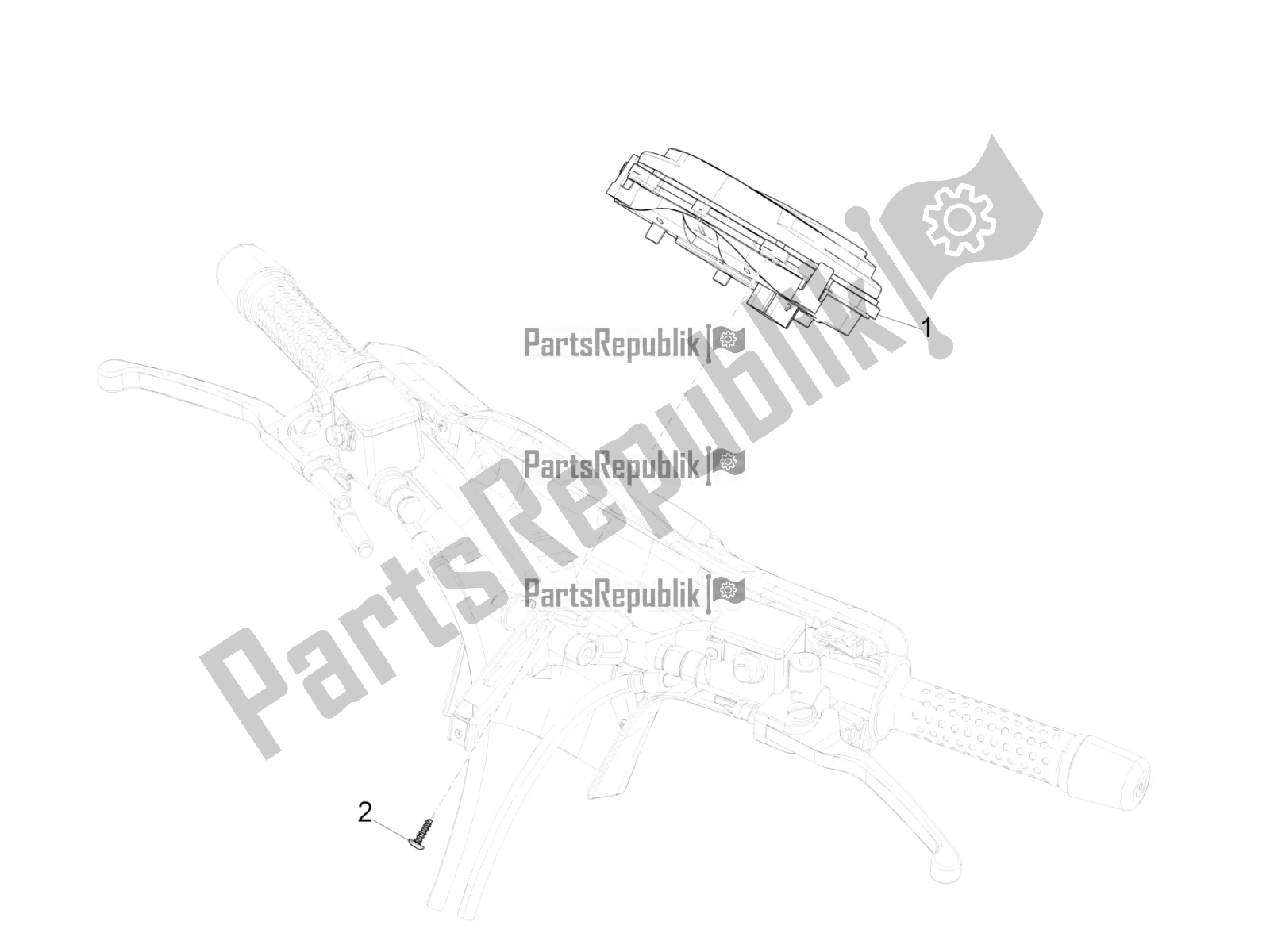 Todas las partes para Combinación De Medidor - Cruscotto de Vespa GTS 125 Super ABS Iget Apac 2020