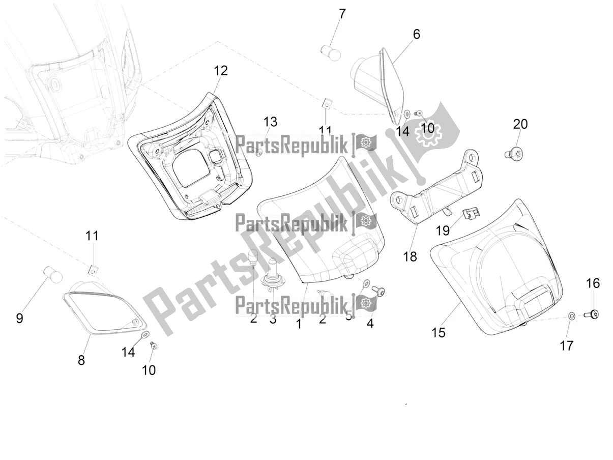 Toutes les pièces pour le Phares Arrière - Clignotants du Vespa GTS 125 Super ABS Iget Apac 2020