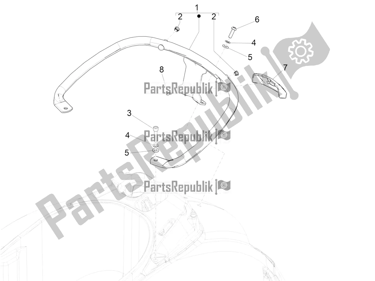 Toutes les pièces pour le Porte-bagages Arrière du Vespa GTS 125 Super ABS Iget Apac 2020