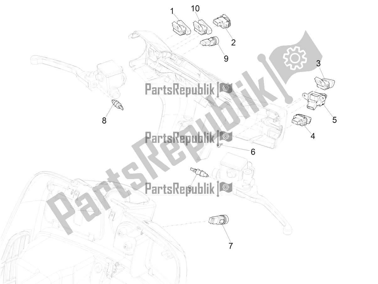 All parts for the Selectors - Switches - Buttons of the Vespa GTS 125 Super ABS Iget Apac 2020