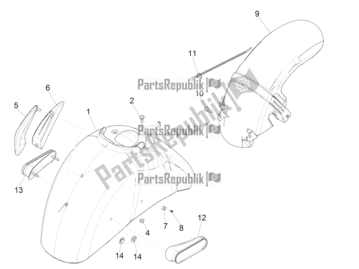 Toutes les pièces pour le Logement De Roue - Garde-boue du Vespa GTS 125 Super ABS Iget Apac 2020