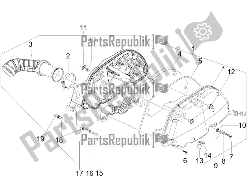 Toutes les pièces pour le Filtre à Air du Vespa GTS 125 Super IE 2016