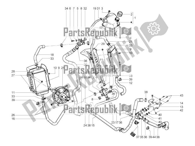 Todas las partes para Sistema De Refrigeración de Vespa GTS 125 Super IE 2016