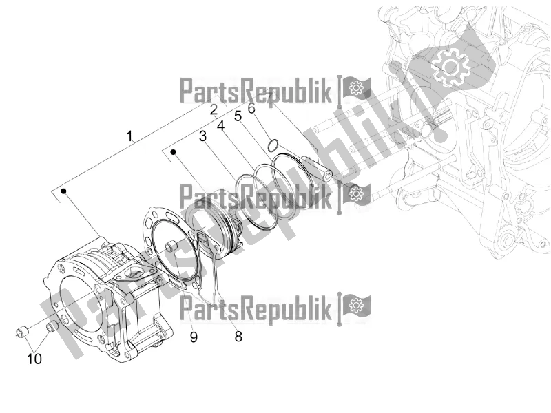 Toutes les pièces pour le Unité Cylindre-piston-axe De Poignet du Vespa GTS 125 Super IE 2016