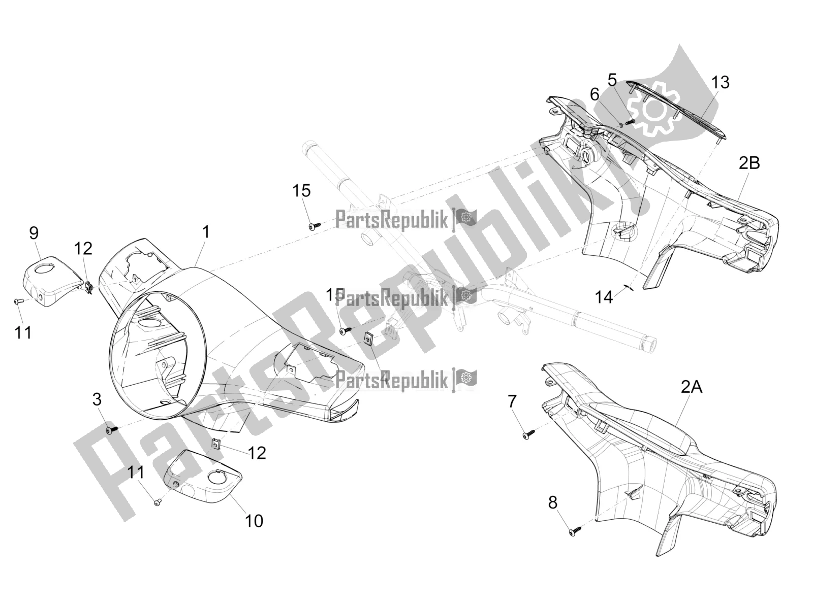 Toutes les pièces pour le Couvertures De Guidon du Vespa GTS 125 Super IE 2016