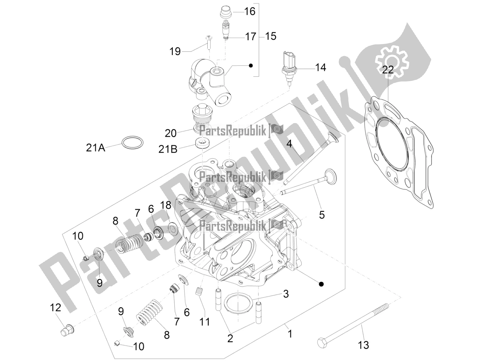 Toutes les pièces pour le Unité De Tête - Valve du Vespa GTS 125 Super IE 2016