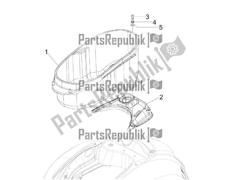 All parts for the Helmet Huosing - Undersaddle of the Vespa GTS 125 Super IE 2016