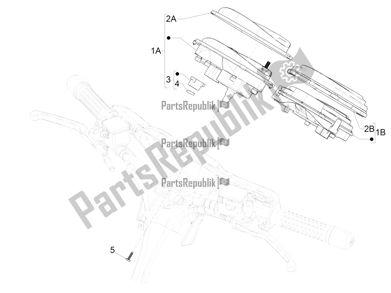 All parts for the Meter Combination - Cruscotto of the Vespa GTS 125 Super IE 2016
