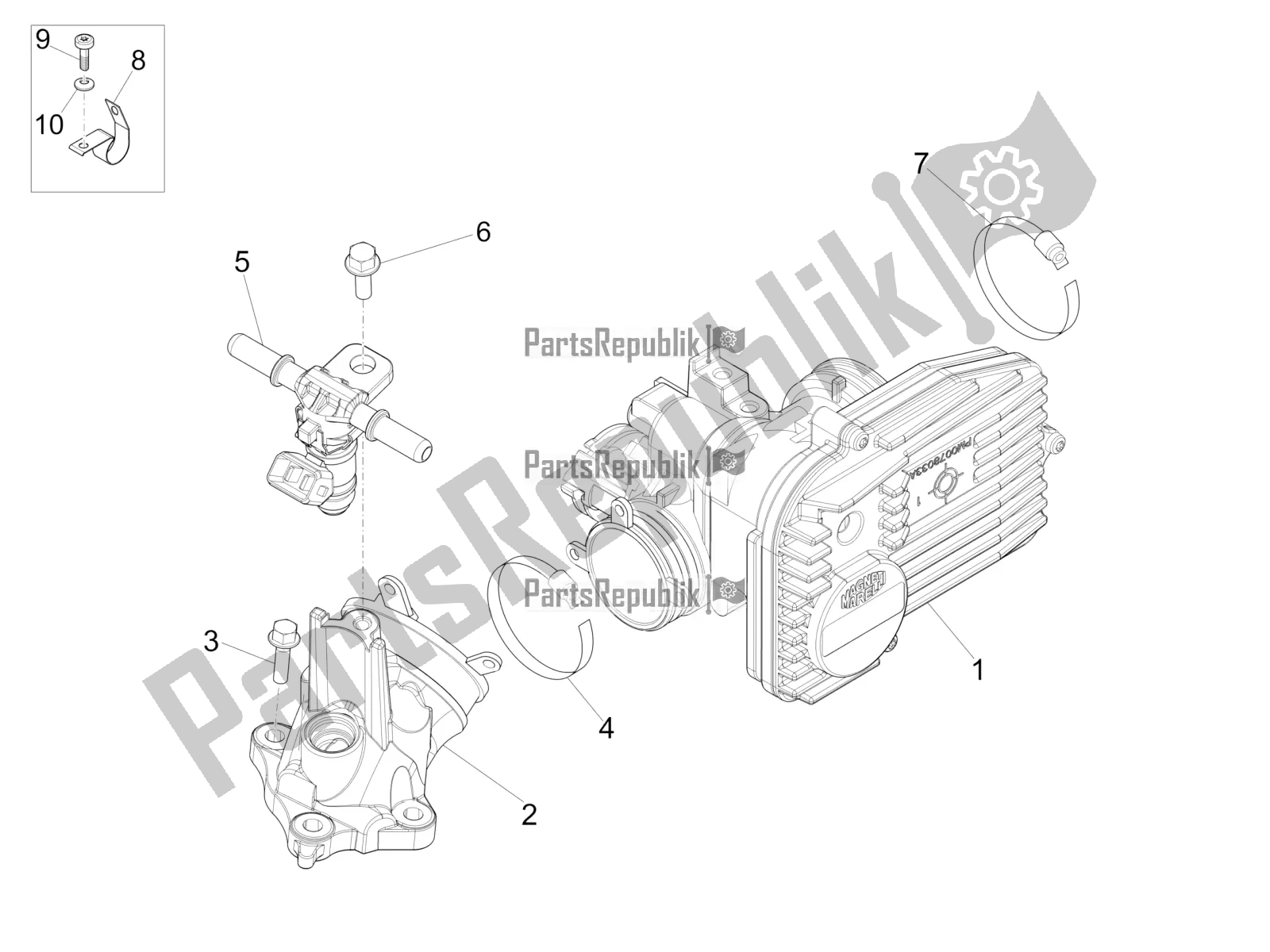 Todas las partes para Throttle Body - Injector - Induction Joint de Vespa GTS 125 Super IE 2016