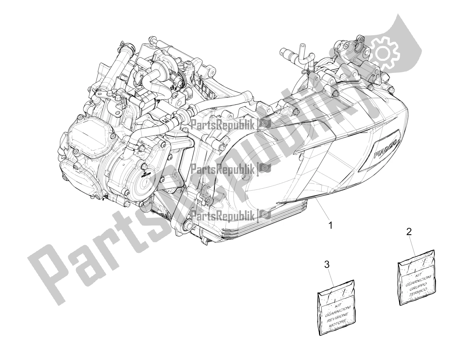 Toutes les pièces pour le Moteur, Assemblage du Vespa GTS 150 3V IE ABS 2016
