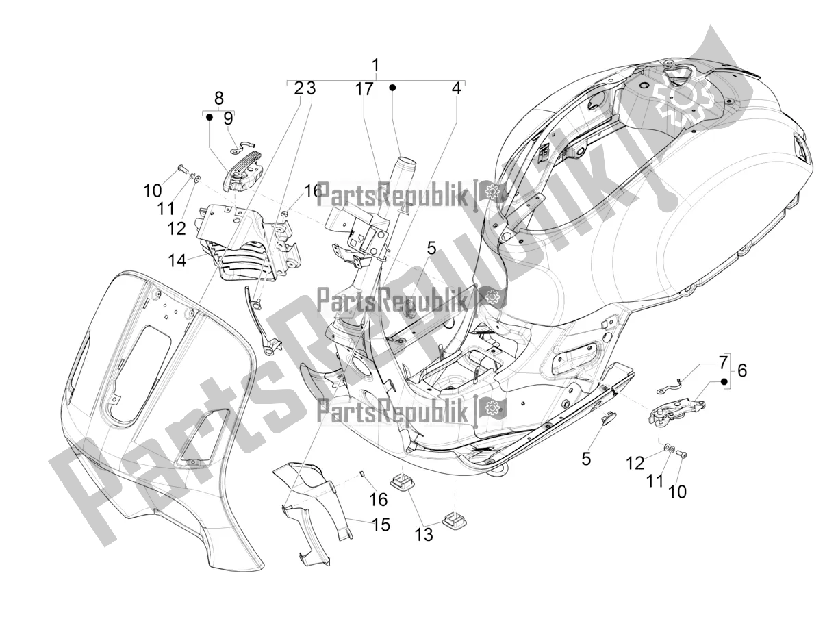 Todas las partes para Marco / Carrocería de Vespa GTS 150 3V IE ABS 2016