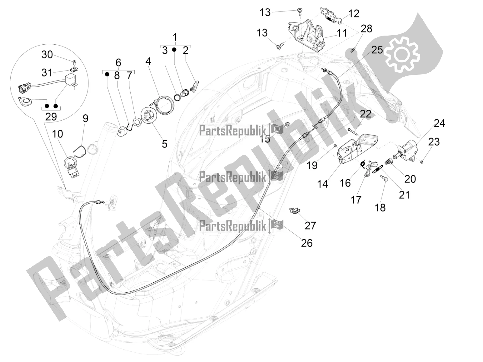 Todas las partes para Cerraduras de Vespa GTS 150 3V IE ABS 2016