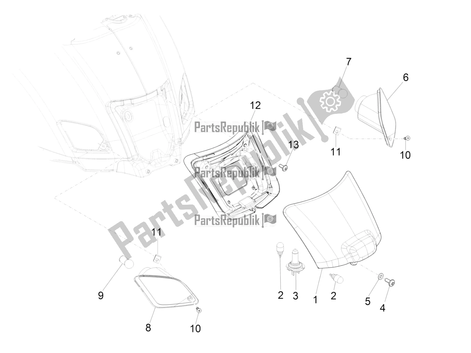 Toutes les pièces pour le Phares Arrière - Clignotants du Vespa GTS 150 3V IE ABS 2016