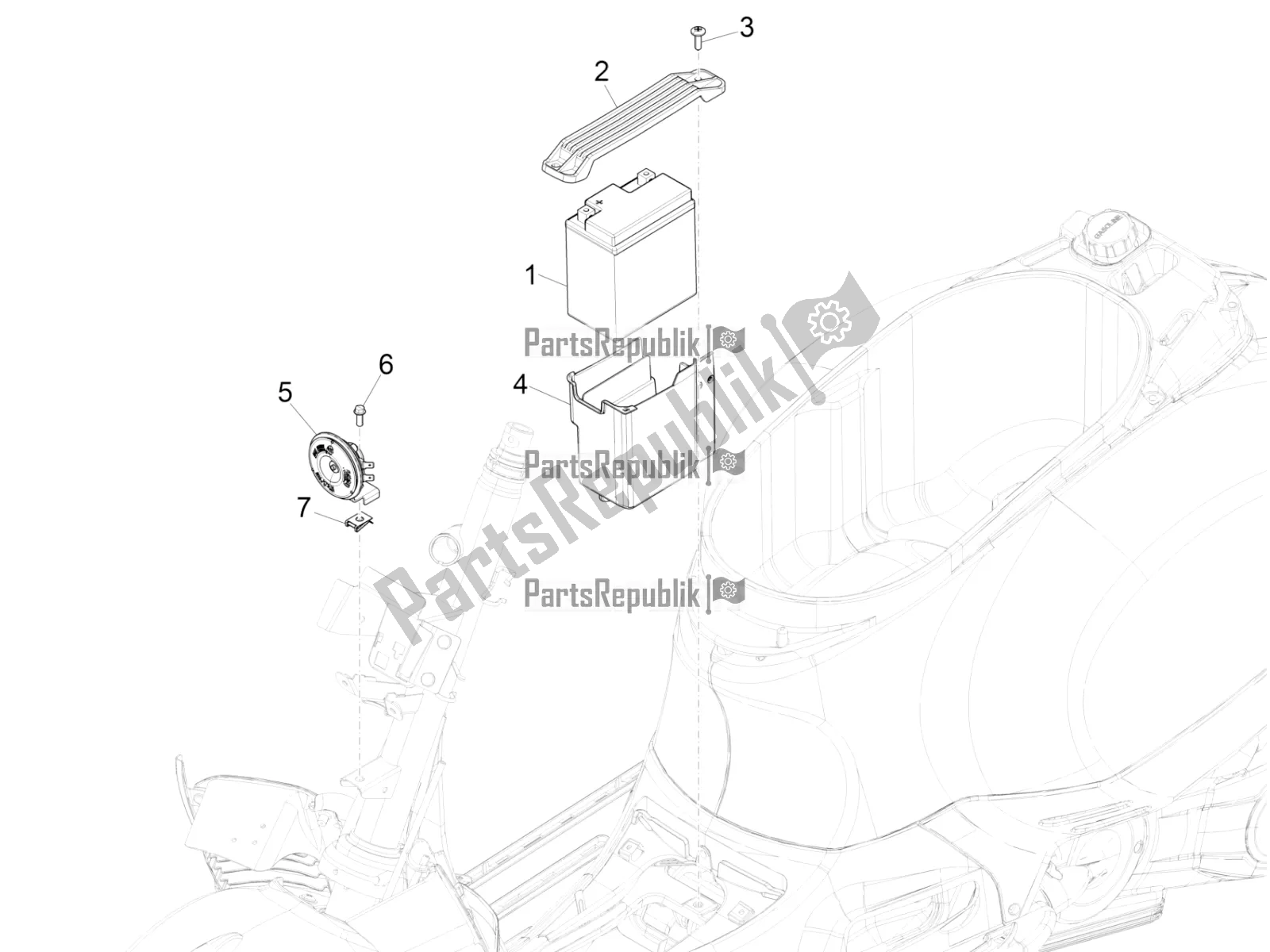 Toutes les pièces pour le Télécommandes - Batterie - Klaxon du Vespa GTS 150 3V IE ABS 2016